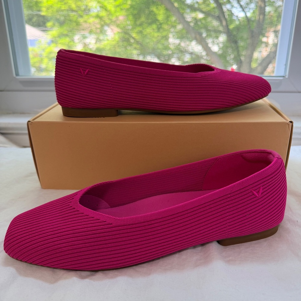 VIVAIA Margot 2.0 Pitaya Pink Knit Ballet Flats - Size EU 41.5 / US 10 / NWT - Picture 4 of 7